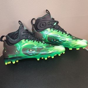 Under Armour Spotlight Lux Football Cleats sz 13 New Mens Green/Black Skeleton